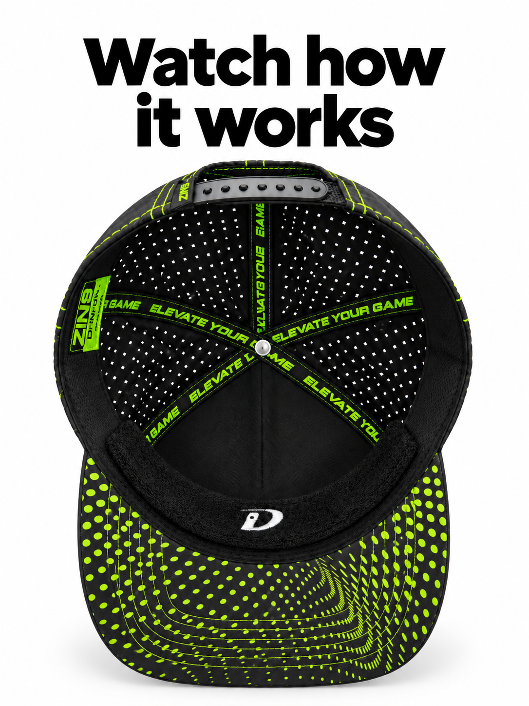 DriBrow installed inside a hat